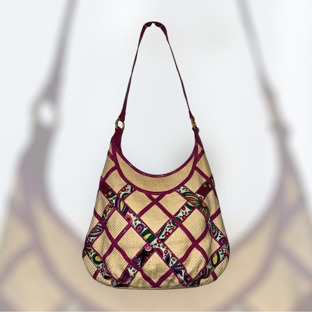 Vera Bradley Retired Limited Edition Viva La Vera Straw Hobo Style Bag